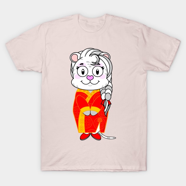 CNY: YEAR OF THE TIGER - LADY TIGER T-Shirt by cholesterolmind